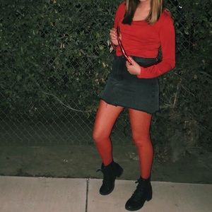 Black/gray Denim mini skirt